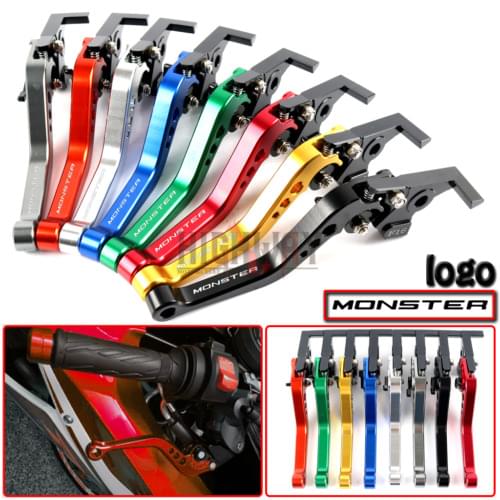 Motorcycle CNC Aluminum Brake Clutch Levers Adjustable Short Lever for Ducati 797 MONSTER 821 Dark/Stripe 2014-2018