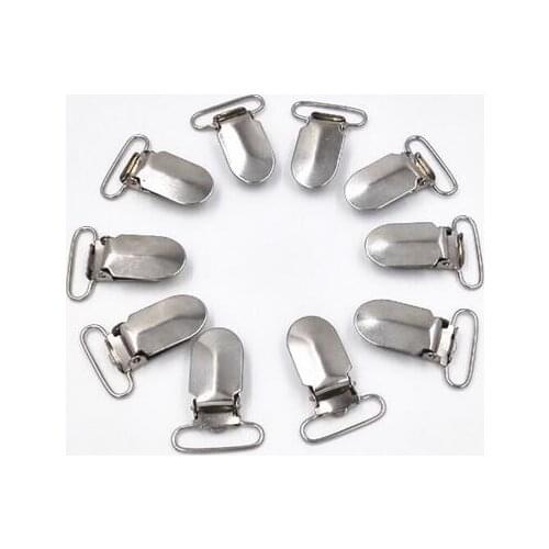 DHL Free shipping 500 Pcs 25mm Ribbon Metal Suspender Paci Pacifier Clips Baby Soother Holder Clips