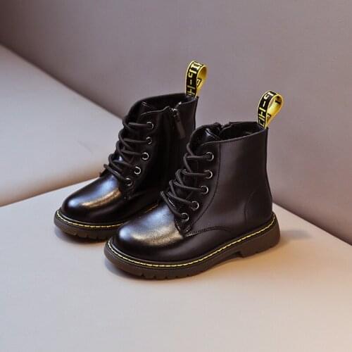 Children Martin Boots For Girls Boys Genuine Leather Shoes 2021 New Top Quality Soft Bottom Big Kids Girl Outdoor Boots