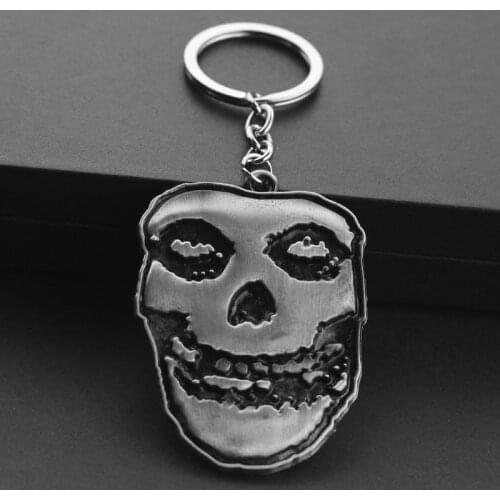 Danzig / Evilive Music Jewelry Ugly Face With Alloy Keychains Key Chain For Men Women Fashion Movie Cosplay Cool Gifts
