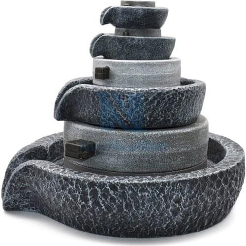 NuoNuoWell 8CM/12CM Running Water MillStone Ornaments Pond Aquarium Rockery Accessories Pump Lift Decor Resin Mill