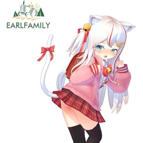 EARLFAMILY 13cm x 9.8cm for Hololive En Auto Bumper Window Car Stickers JDM Accessories Fashion Occlusion Scratch Vehicle Decal