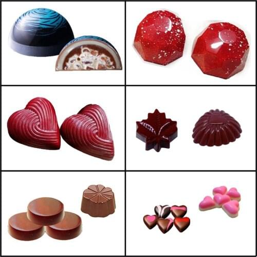 SHENHONG Polycarbonate Chocolate Mold Confectionery Dessert Form Candy Pan Party Gift Sugar Moulds Baking Pastry Decorate Tray