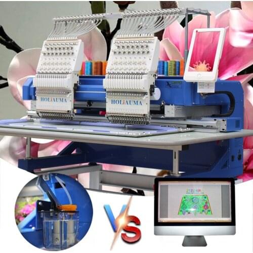 3year warranty ！！hot sale computerized 2 heads 15 needle embroidery machine for cap and garment prices