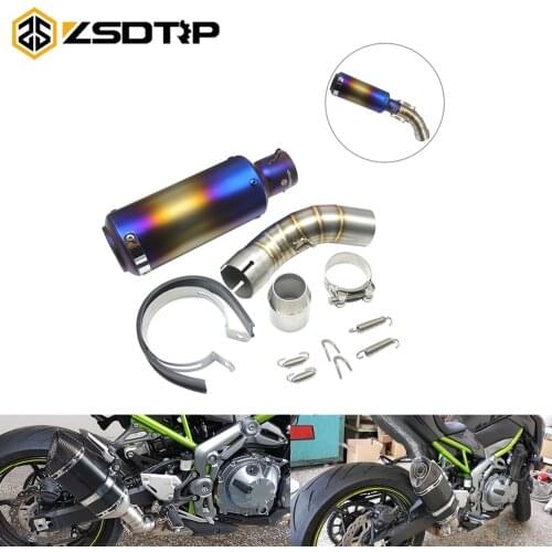ZSDTRP Z900 51mm Motorcycle Exhaust Muffler Middle Link Pipe Accessories For Kawasaki Z900 2017 2018 Slip-on Racings part