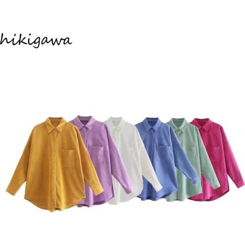 Женские вельветовые рубашки HIKIGAWA China At AliExpress