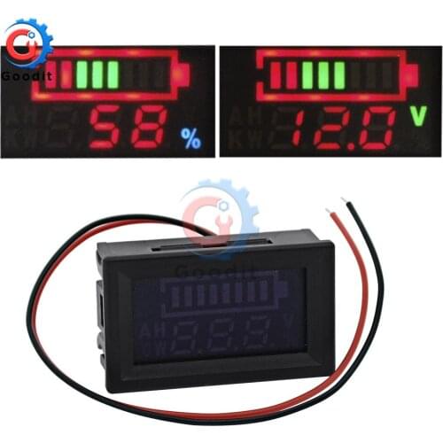 12V Car Lead Acid Battery Charge Level Indicator Battery Tester Lithium Battery Capacity Meter LED Tester Voltmeter Dual Display