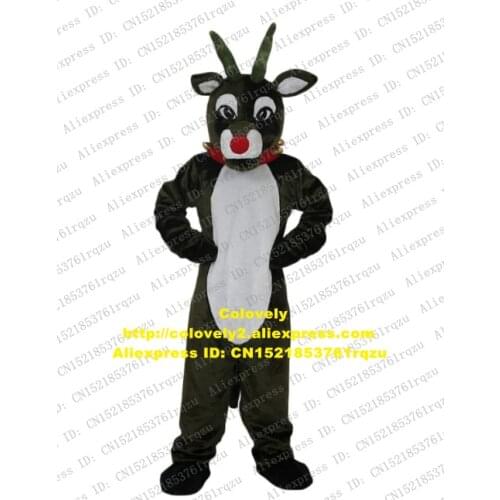 Reindeer Caribou Charlie Deer Rudolph Mascot Costume Adult Cartoon Character Outfit Head Very Big Sports Meeting zz8181