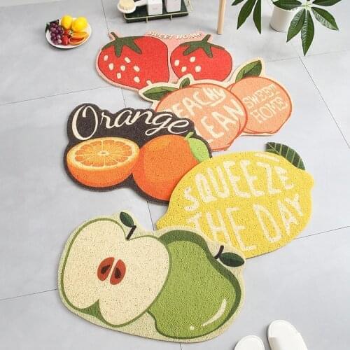Printed Fruit Lemon Welcome Doormat Entrance Hallway Non-Slip Floor Rugs Front Door Mat Outdoor Rugs Carpet Bathroom Kitchen
