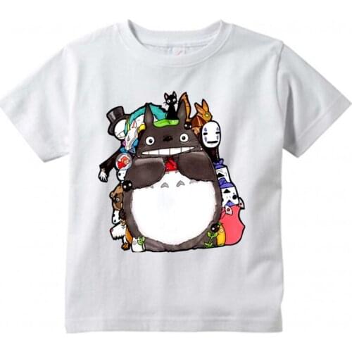 Summer childrens T-shirt Totoro design cartoon T-shirt Harajuku graphic printing T-shirt anime kawaii short sleeve boy/girl top