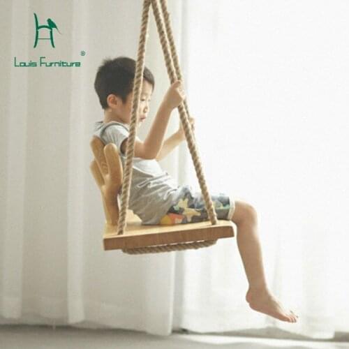 Louis Fashion Patio Swings Solid Wood White Wax Fawn and Indoor