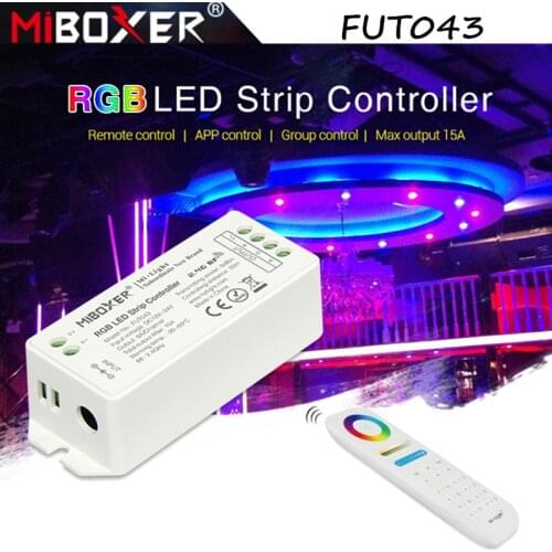 Miboxer New FUT043 DC12-24V RGB LED Strip Controller Smart Control System 2.4G Wireless Panel Remote Controller Timing Dimmer