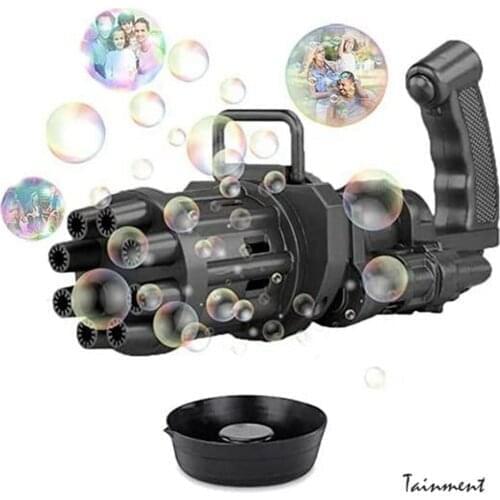 Bubble Gatling Gun, 2021 Gatling Bubble Machine 8-Hole Huge Amount Bubble Maker, Strong Tightness, Kids Bubble Gun for Outdoor