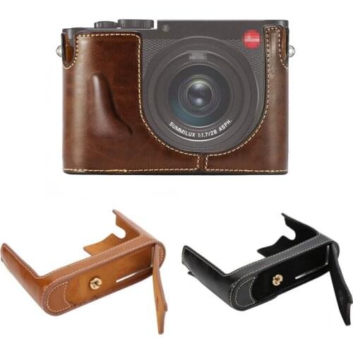 PU leather case Half Body for For Leica Q TYP116 Bottom cover With Battery Opening