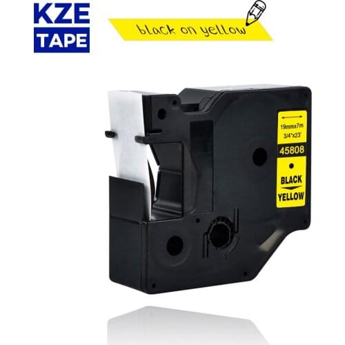 Dymo d1 19mm 45808 black on yellow label tapes Ribbon compatible Dymo D1 label printer for Dymo Label Printer DYMO LM160 LM280
