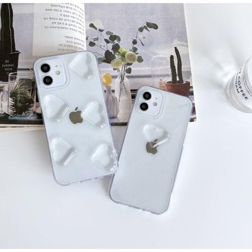 Love Heart Transparent Phone Case for iPhone 11 Pro Max 12 Mini SE 2020 XS XR 7 8 Plus Ctue Clear Fashion Shockproof Back Cover