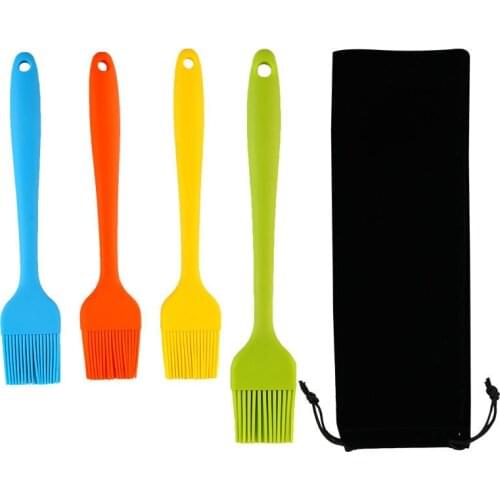 Selling 4-Piece Set Barbecue Brush Set Silicone Integrated Barbecue Brush Cake Kitchen Baking Tools Oil Brush Kitchen Stuff