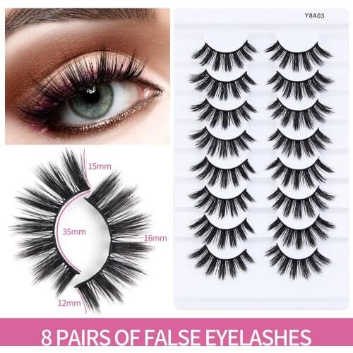 Pairs Eyelash Natural Thick Curling False Eyelashes Thick Long Wispy Natural Fluffy Mink Lashes Extension False Eyelashes