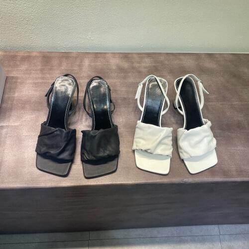 Womens Sandals New Fashion Sandals Genuine Leather Summer Pumps High Heels Casual Shoes Square Toe Sandals For Women Large Size