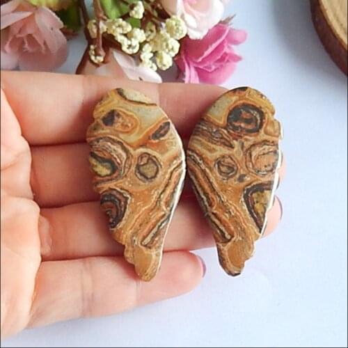 US Biggs carved butterfly wing fashion women Earrings Cabochon pair,50X25X4mm,17g