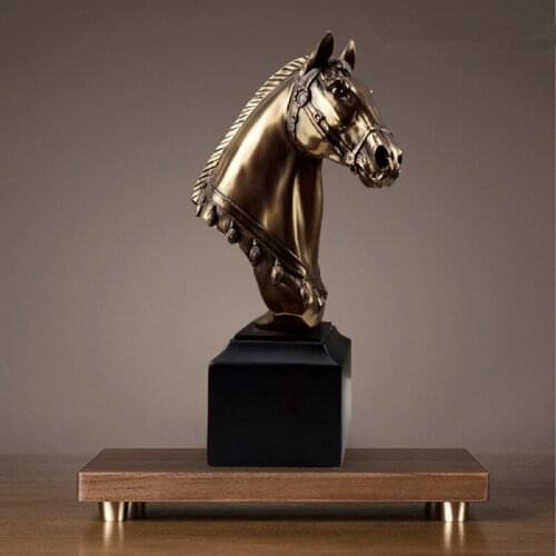 HORSE HEAD STATUE FIGURINE ABSTRACT ANIMAL SCULPTURE RESIN ART&CRAFT HOME DECORATION ACCESSORIES FOR LIVING ROOM R149