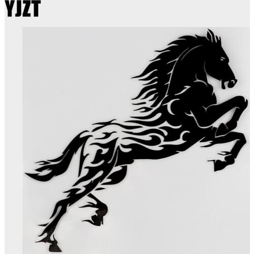 YJZT 15.8CM*16.3CM Horse Creative Decoration Body Of Car Pattern Car Sticker Vinyl Decal Black/Silver C4-2903