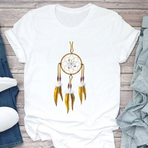 Women Tshirt Harajuku Wind chimes printed T Shirt Aesthetic graphics Short Sleeve white Female T-shirt Clothing Fashion Tops Tee