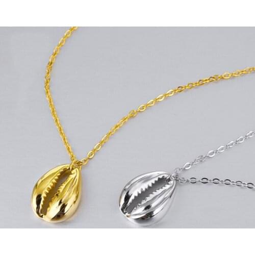 Hot Sale Real 925 Sterling Silver Shell Necklaces For Women Statement Gold Pendant Necklace Party Gifts Fashion Jewelry