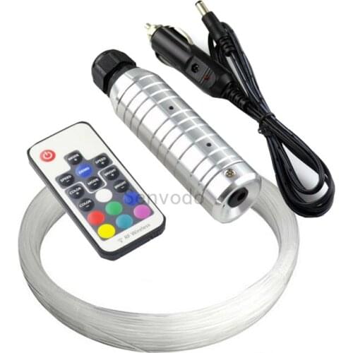 Fiber optic star ceiling lights Kit DC12V RGB LED light engine + 100pcs 0.75mm 2M optical fiber cable for car use free shipping