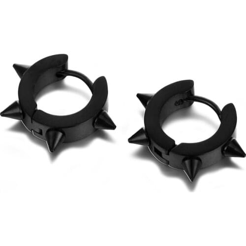 1PC Fashion Small Hip Hop Punk Stud Earrings For Women Men Geometric Stainless Steel clip on Men Earing boucle doreil Jewelry