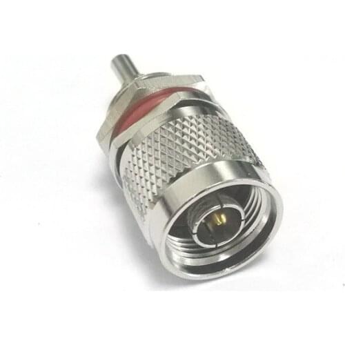 1pc N male plug RF Coax Connector with bulkhead nut Crimp for RG316 RG174 Cable Straight Nickelplated NEW wholesale