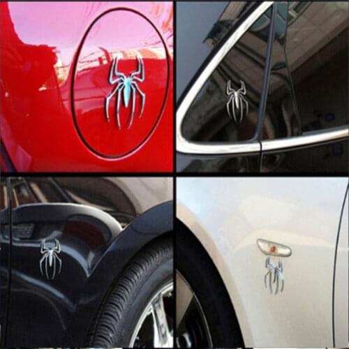 1 Piece Gold,Silver Metal Spider Shape Emblem Chrome 3D Vinyl Auto/Car Truck Motor Decal Stickers Car Accessories Car decoration