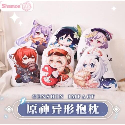 2021 Anime Game Genshin Impact Diluc Klee Keqing Paimon Qiqi Venti Plush Stuffed Dolls Pillow Bed Cushion Toy Cosplay Xmas Gifts