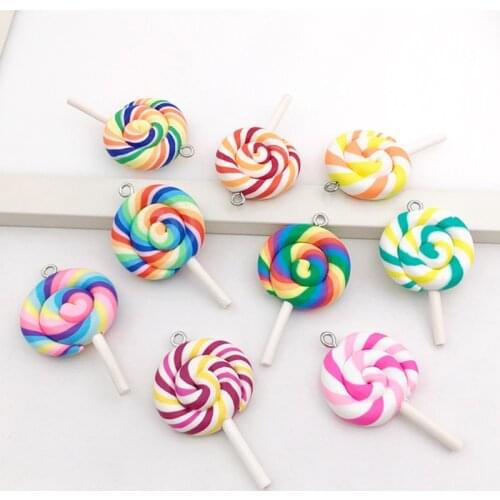 32x Ornament Home Candy Pendant Charm Keyring Lollipop Charm Bear Decoration Clear Durable Resin Jewelry Making Bracelet