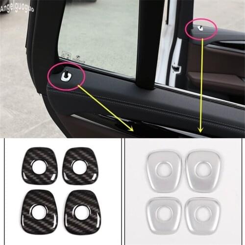 ABS chrome or carbon style Car door bolt lock pin cover switch decoration trim sequin For BMW X3 G01 X4 G02 2018-21 accessories
