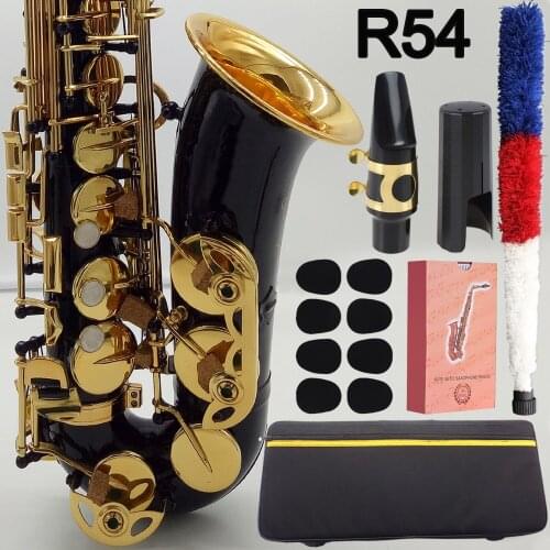 Free Shipping Music Fancier Club Alto Saxophone Reference 54 Black Lacquer E-flat Alto Sax R54 With Case Mouthpiece Reeds Neck