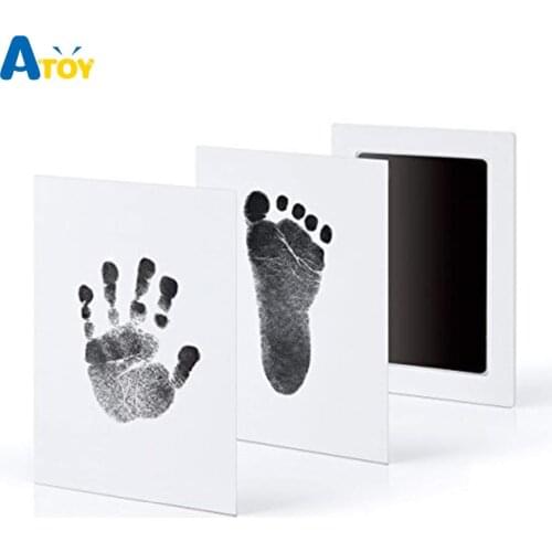 Footprint Imprint Kit Baby Ink Pad Storage Memento Ink Newborn Baby Souvenir Drawer Inkless Handprint Casting Photo Frame Kits