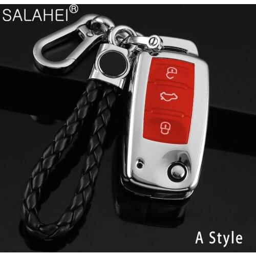 Zinc Alloy + TPU Car Key Case Cover For VW Volkswagen Polo Golf Passat Beetle Caddy T5 Up Eos Tiguan SkodaA5 SEAT Leon Altea