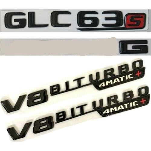 Gloss Black GLC63s for AMG V8 BITURBO 4MATIC+ Badges Emblems X253