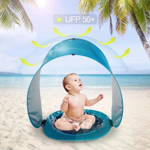 Baby Beach Tent Portable Waterproof Build Sun Awning Detachable UV Protection Sun Shelter Mini Pool Play House Toys
