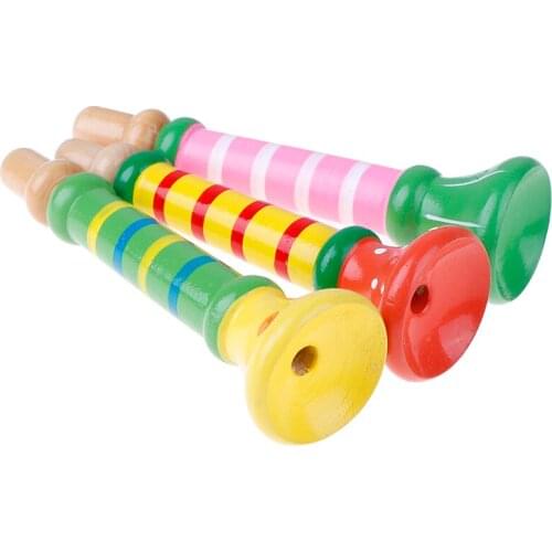 Kids Wooden Horn Whistle Musical Toys Gift Colorful Children Music Study Toys