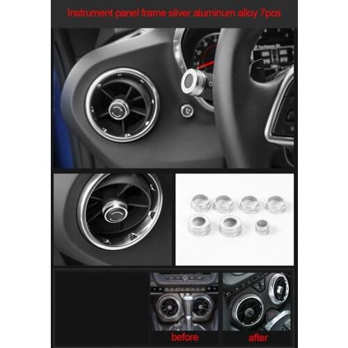 For Chevrolet Camaro Bumblebee 2017-2020 chrome Dashboard ring trim silver 7pcs