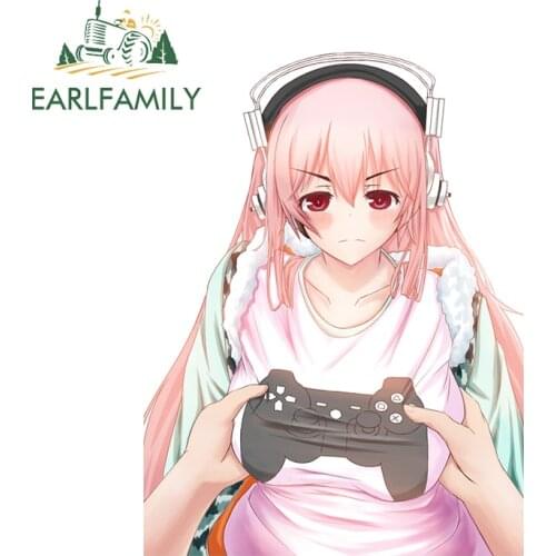 EARLFAMILY 13cm x 9.7cm For Super Sonico RV Car Stickers Waterproof Decal Bumper Anime Campervan Funny Decals Decoration