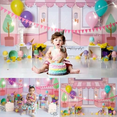 Candy house Photography Backdrops Newborn Boy or Girl Photographic Background Baby Shower Decorations Photocall Background Props