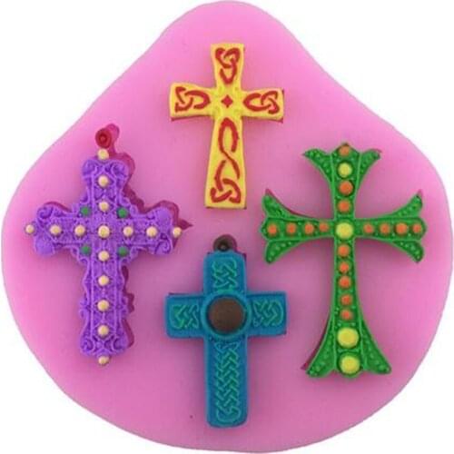 DIY Tools for Cake Decoration The new Jesus to the Cross Chocolate Liquid Silicone Pastry mould Pudding Ice Cube Soap Molds