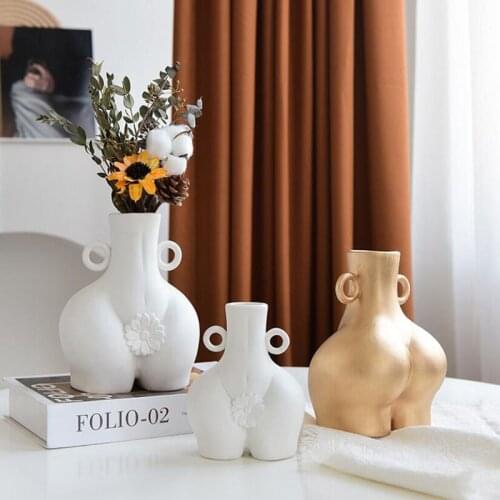 Ceramic Vase Home Decor Flower Vase Home Decoration Accessories Statue Wedding Decoration Art Ornaments European Style Vase