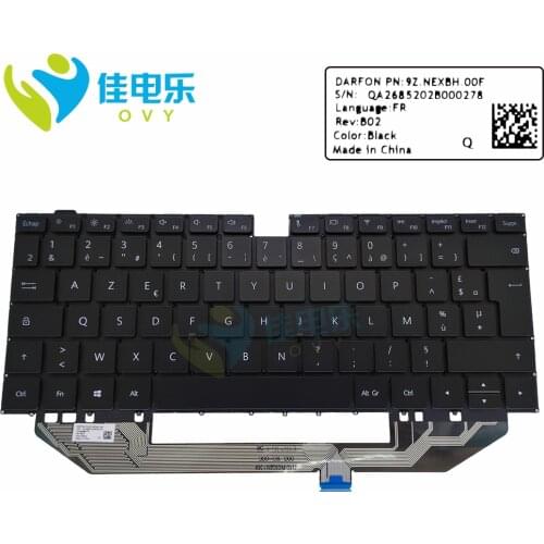 French azerty backlight keyboard for HUAWEI MateBook X Pro MACHR W19 W29 MACHC WAH9LP black laptop keyboards new 9Z.NEXBH.00F