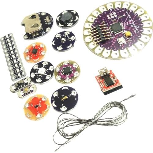 Lilypad Kit Wearable Sewable Led Suite ATmega328P Temp Sensor Buzzer