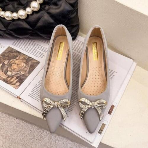 Slip On Dress Shoes Round Toe Woman Gold Heels Pointed Pumps Sweet Shallow Mouth Sandals Ladies Slip-On Formal Lace-Up Bei 2021