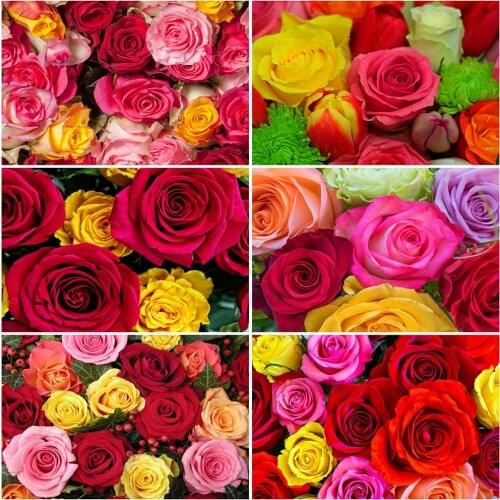 MomoArt Diamond Mosaic Rose Cross Stitch Kits 5D Diamond Painting Flower Needlework Embroidery Picture Rhinestone Decor For Home